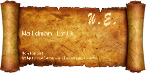 Waldman Erik névjegykártya